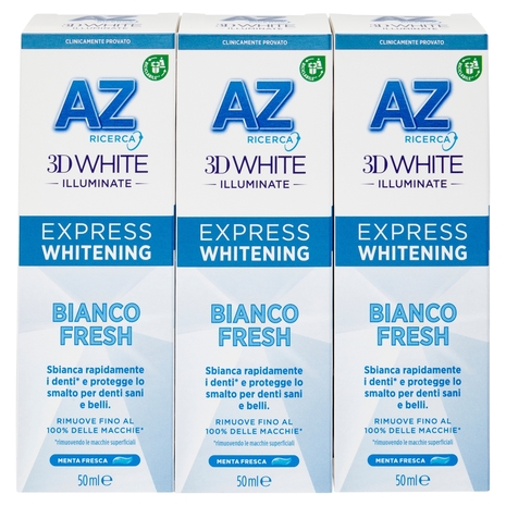 AZ Ricerca Dentifricio 3D White Illuminate Express Whitening Bianco Fresh 3 x 50 ml
